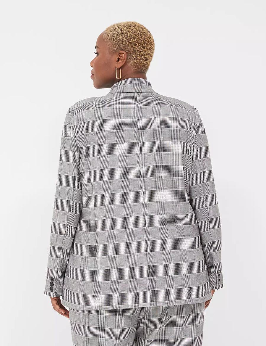 Lane Bryant Perfect Drape One-Button Blazer Dames Zwart | EIZ4325SX
