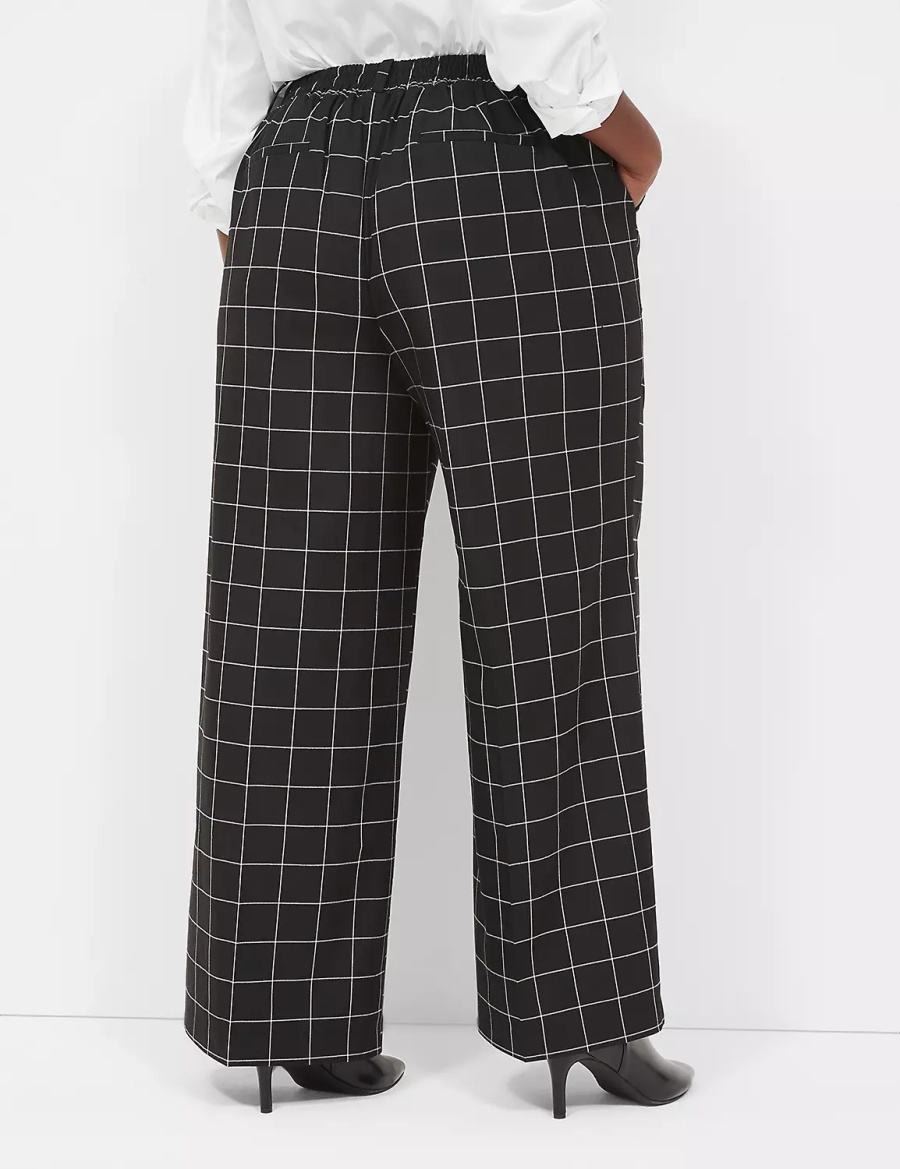 Lane Bryant Perfect Drape Pull-On High-Rise Wide Leg Broek Dames Zwart | DCY6043WO
