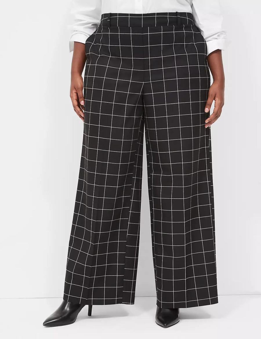 Lane Bryant Perfect Drape Pull-On High-Rise Wide Leg Broek Dames Zwart | DCY6043WO