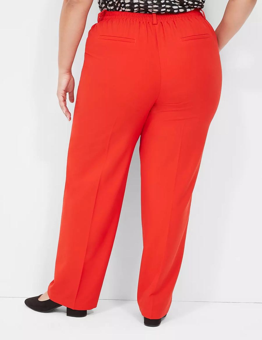 Lane Bryant Perfect Drape Pull-On Straight Broek Dames Rood | NMS3567ES