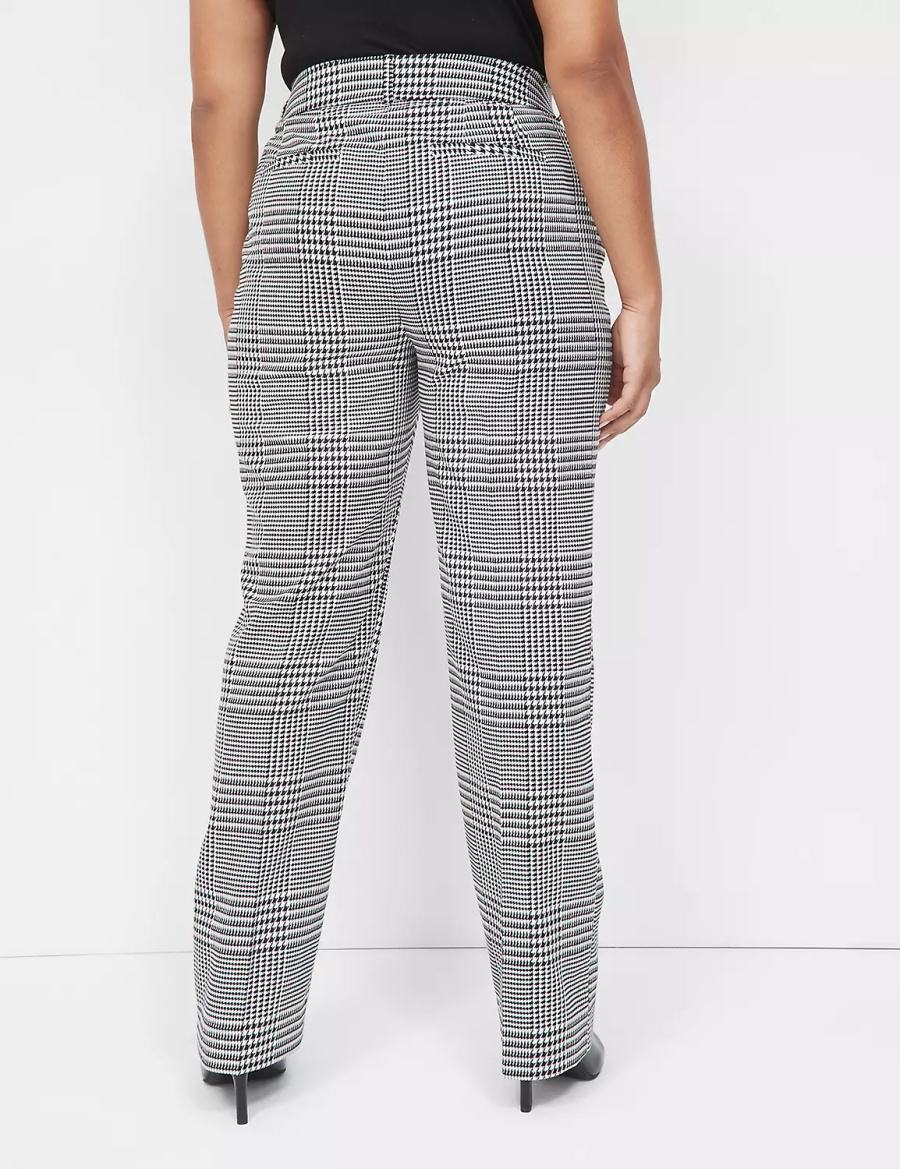 Lane Bryant Perfect Drape Straight Leg Broek Dames Zwart Wit | JGY4696OF