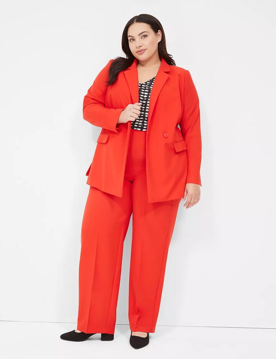 Lane Bryant Perfect Drapeed Blazer Dames Rood | VUM7017XT