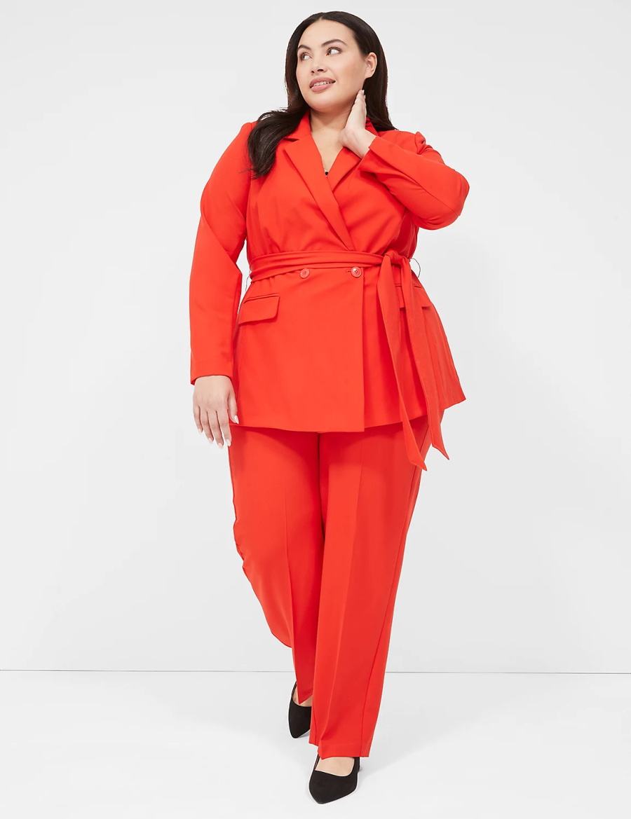 Lane Bryant Perfect Drapeed Blazer Dames Rood | VUM7017XT