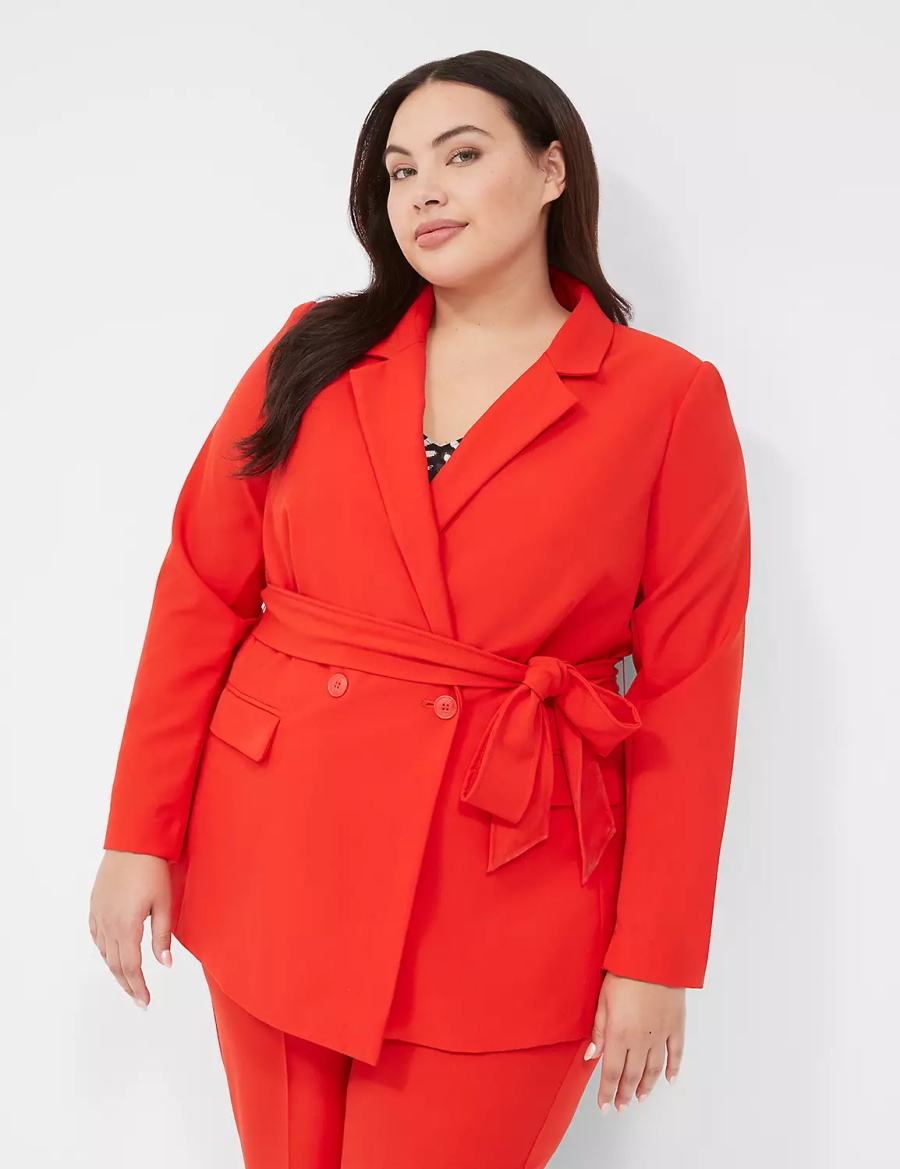 Lane Bryant Perfect Drapeed Blazer Dames Rood | VUM7017XT