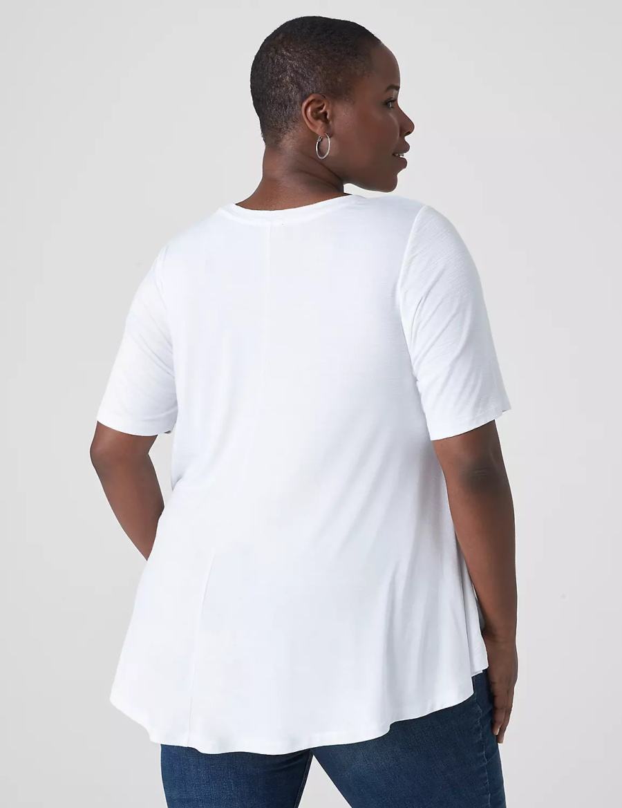 Lane Bryant Perfect Sleeve Crew-Neck Extreme Swing Tunic T-shirts Dames Wit | YTO2932YS