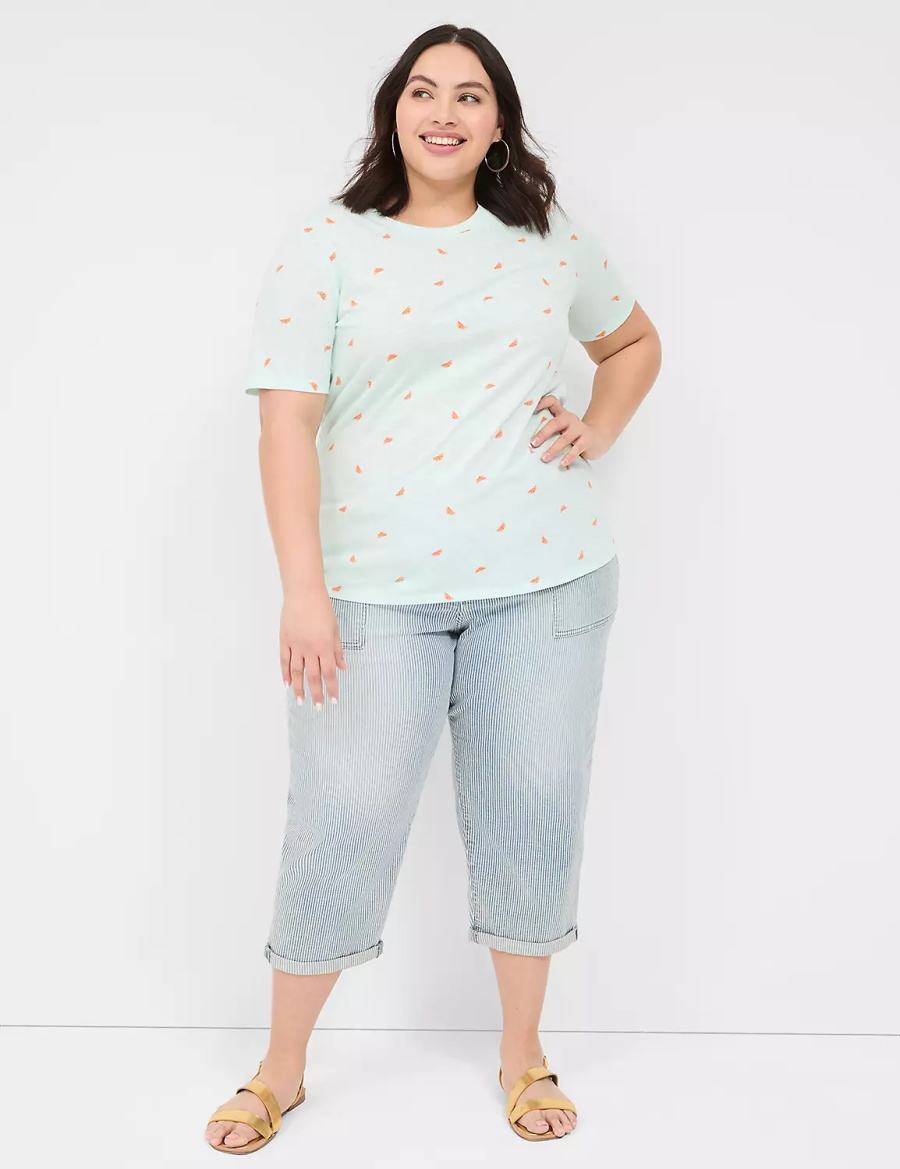 Lane Bryant Perfect Sleeve Crew-Neck Tee T-shirts Dames Oranje | MVE691FP