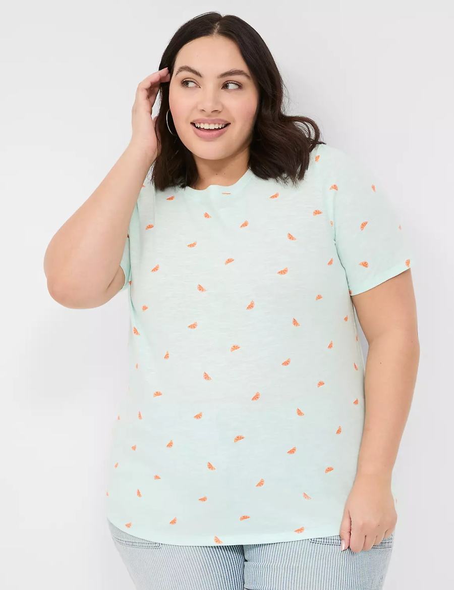 Lane Bryant Perfect Sleeve Crew-Neck Tee T-shirts Dames Oranje | MVE691FP
