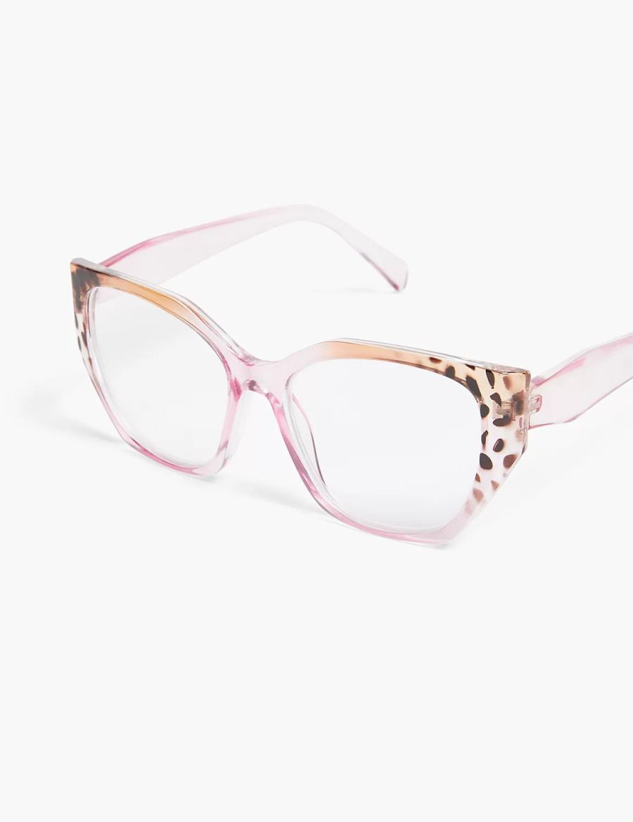 Lane Bryant Pink & Cheetah Print Jelly Cateye Reading Bril Dames Roze | SDQ9832EK
