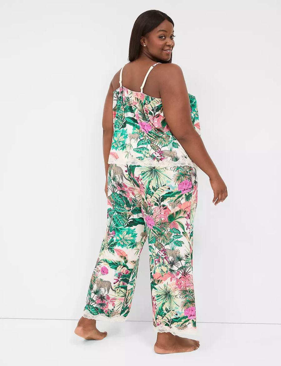 Lane Bryant Printed Cami & Pant PJ Set Pyjama Dames Groen Gekleurd | JCJ4698KC