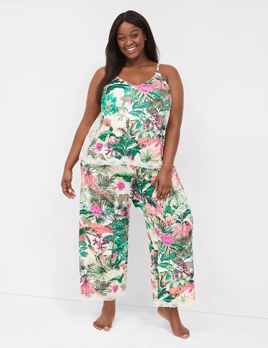 Lane Bryant Printed Cami & Pant PJ Set Pyjama Dames Groen Gekleurd | JCJ4698KC