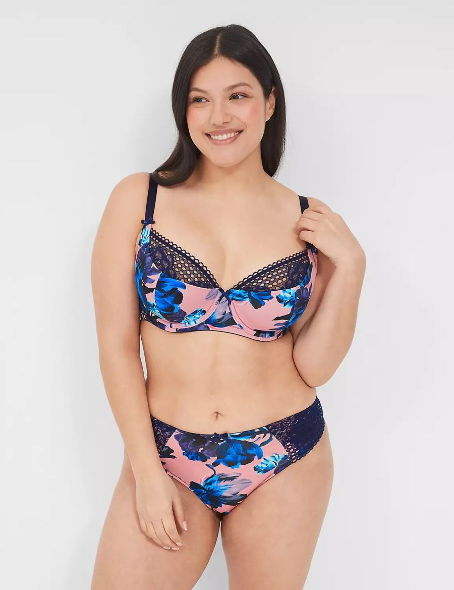 Lane Bryant Printed Garter String Panty Dames Roze Blauw Gekleurd | YEY322IH