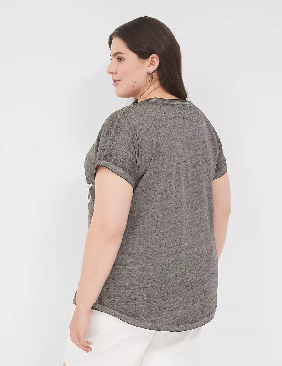 Lane Bryant Probably Late For Something Graphic Tee T-shirts Dames Grijs | NXR4987IN