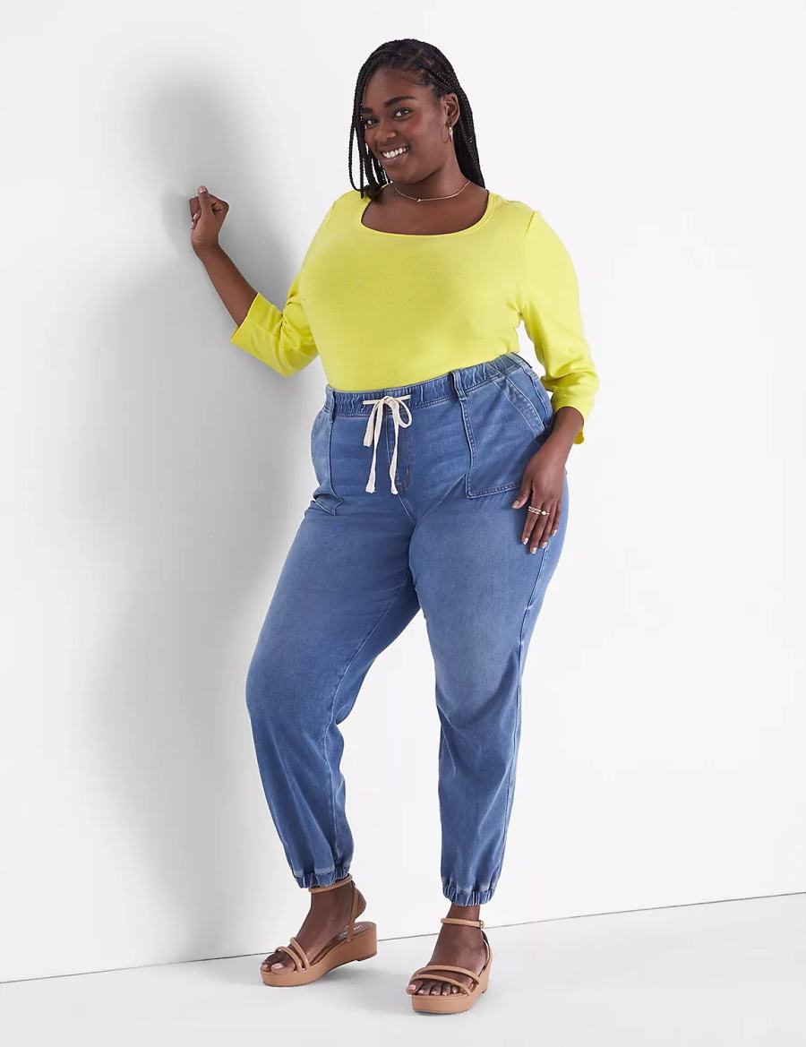 Lane Bryant Pull-On Boyfriend Jogger Jeans Dames Blauw | FSH6528TI