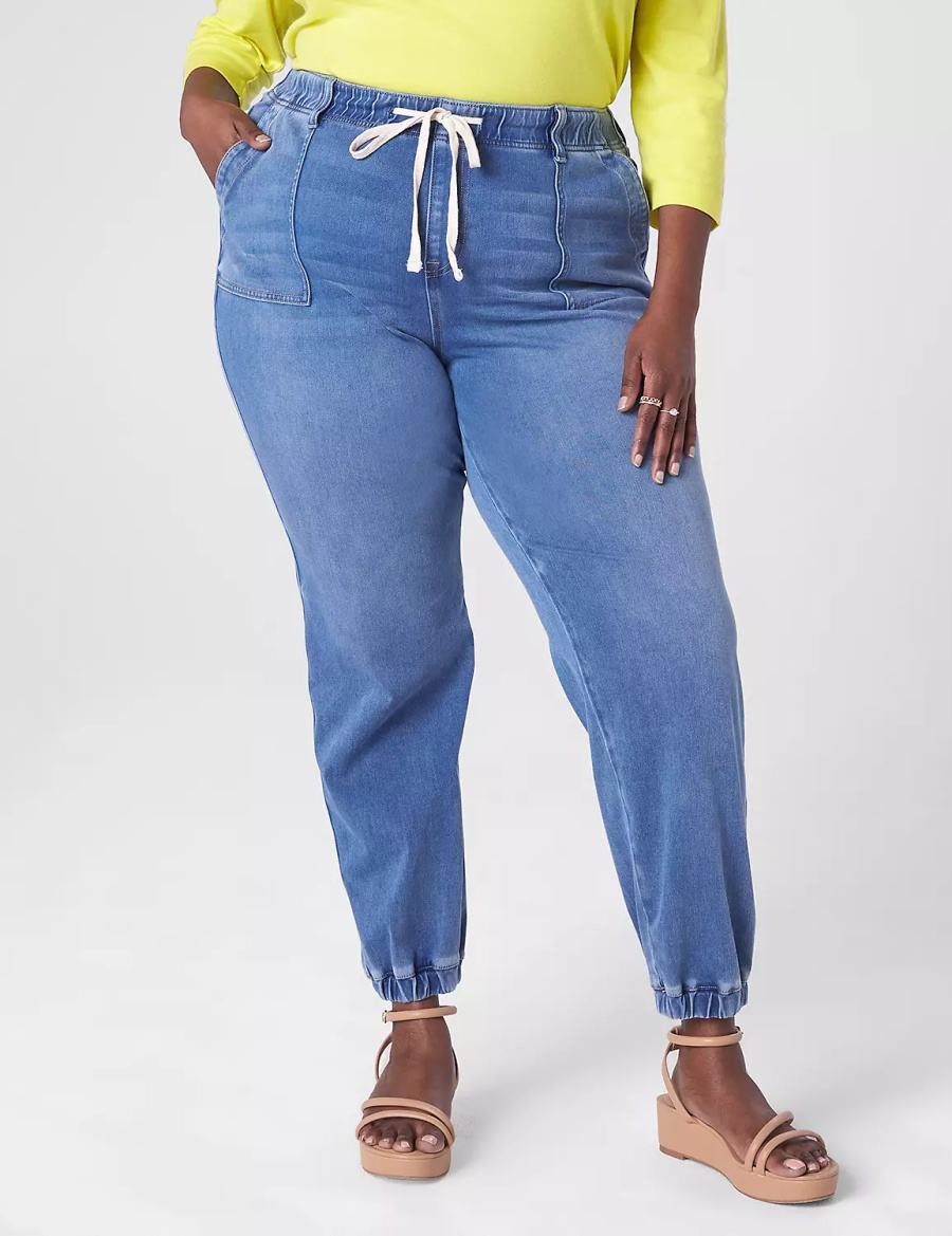 Lane Bryant Pull-On Boyfriend Jogger Jeans Dames Blauw | FSH6528TI