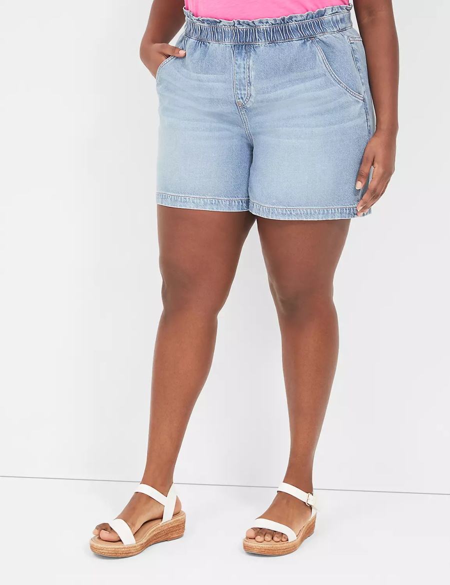 Lane Bryant Pull-On Fit Flirty Jean Korte Broek Dames Lichtblauw | ZFT7998DQ