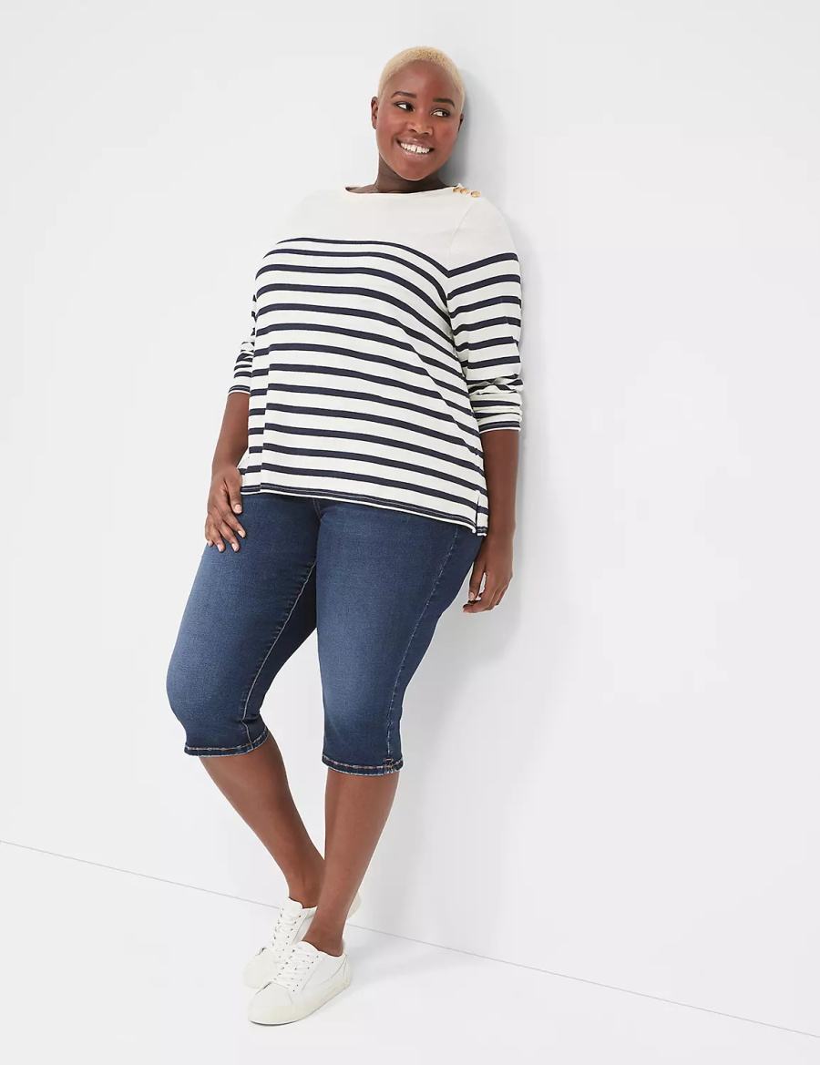 Lane Bryant Pull-On Fit High-Rise Pedal Jeggings Dames Blauw | LQK250JW