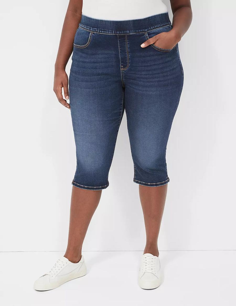 Lane Bryant Pull-On Fit High-Rise Pedal Jeggings Dames Blauw | LQK250JW