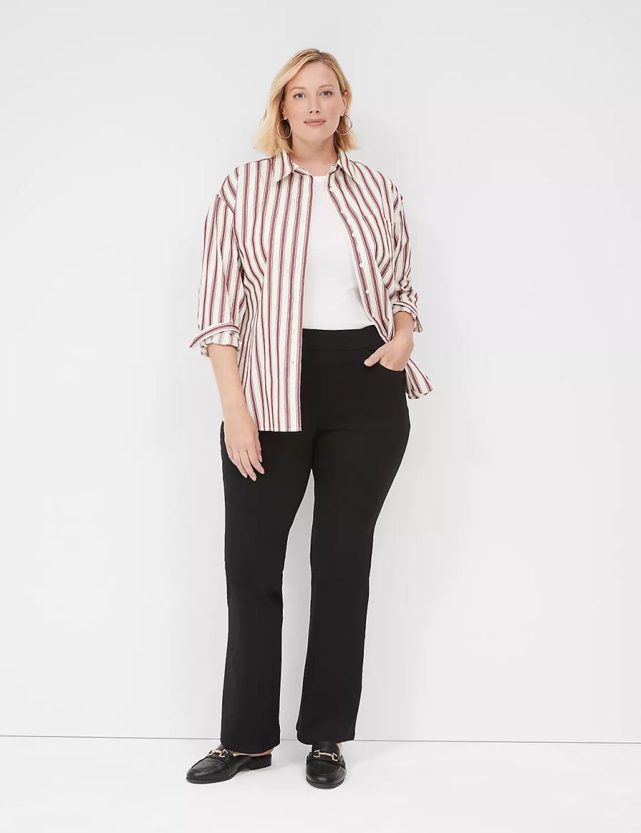Lane Bryant Pull-On Ponte Boot Broek Dames Zwart | UKP3263YM
