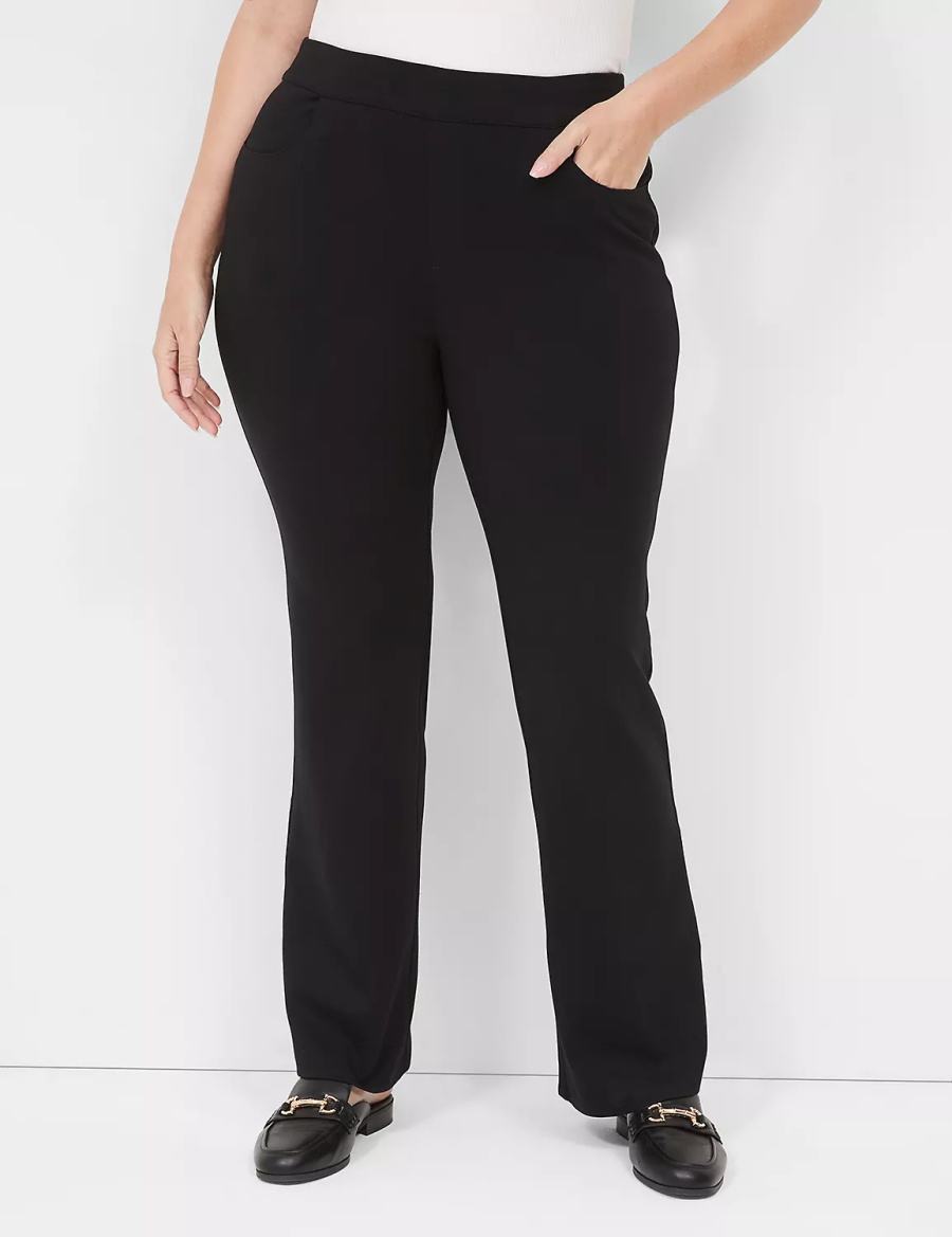 Lane Bryant Pull-On Ponte Boot Broek Dames Zwart | UKP3263YM