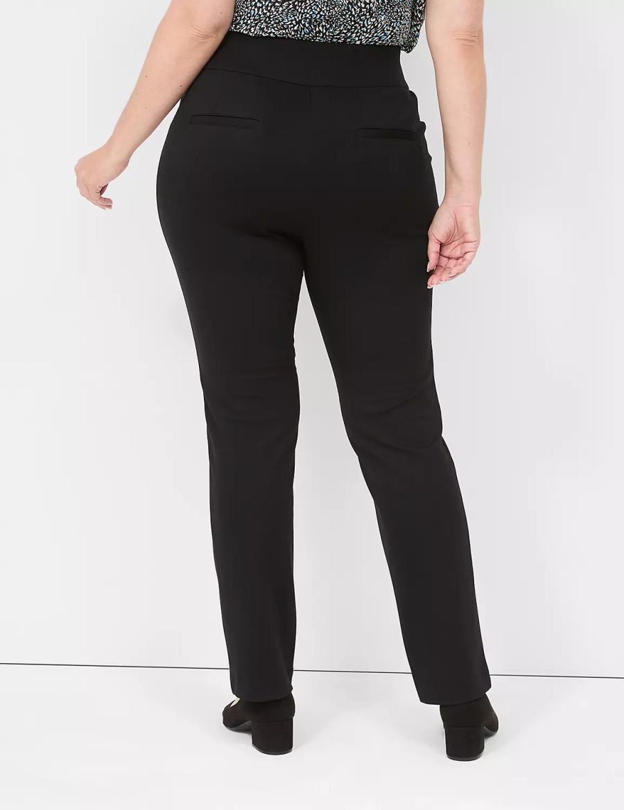 Lane Bryant Pull-On Ponte Straight Broek Dames Zwart | BYM5642XI