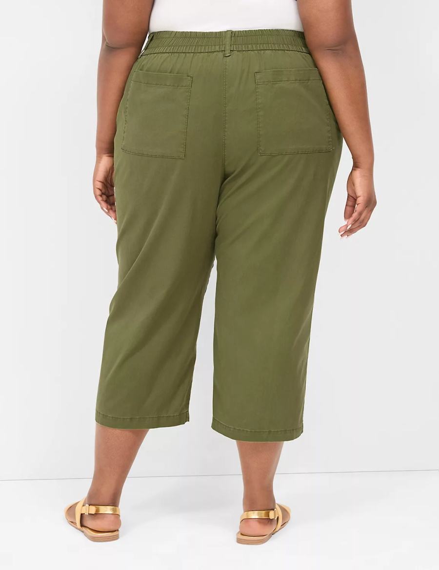 Lane Bryant Pull-On Soft Twill Capri Broek Dames Groen | GJJ5716UK