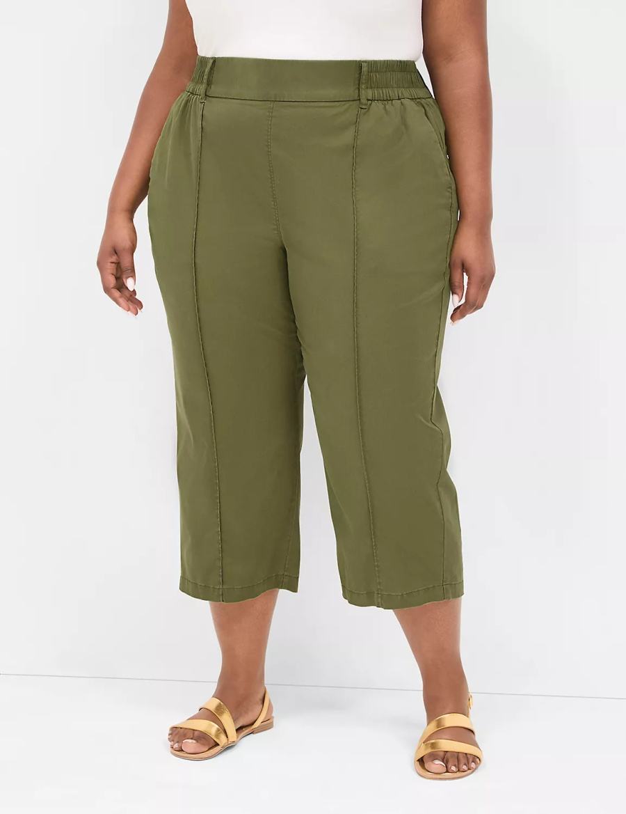 Lane Bryant Pull-On Soft Twill Capri Broek Dames Groen | GJJ5716UK