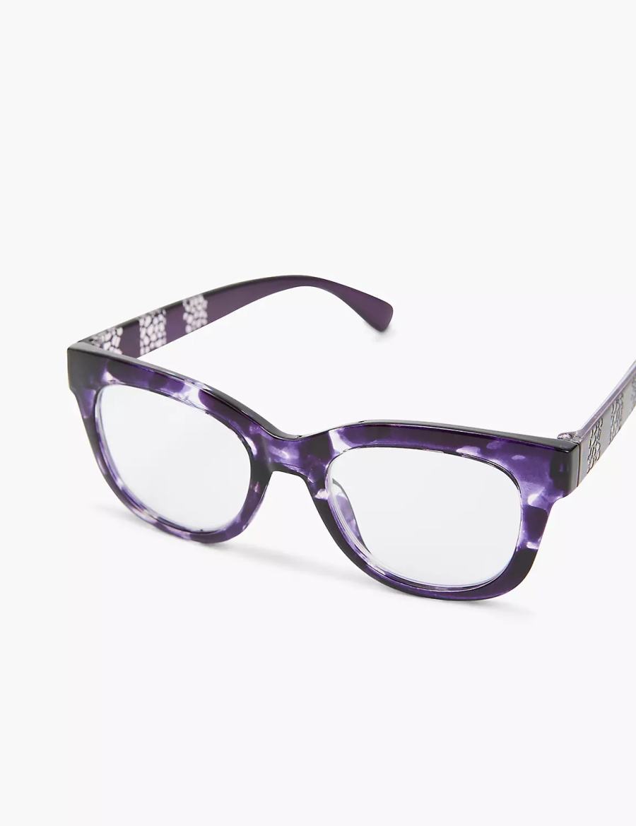 Lane Bryant Purple Animal Print Cateye Reading Bril Dames Paars | FIC53UM