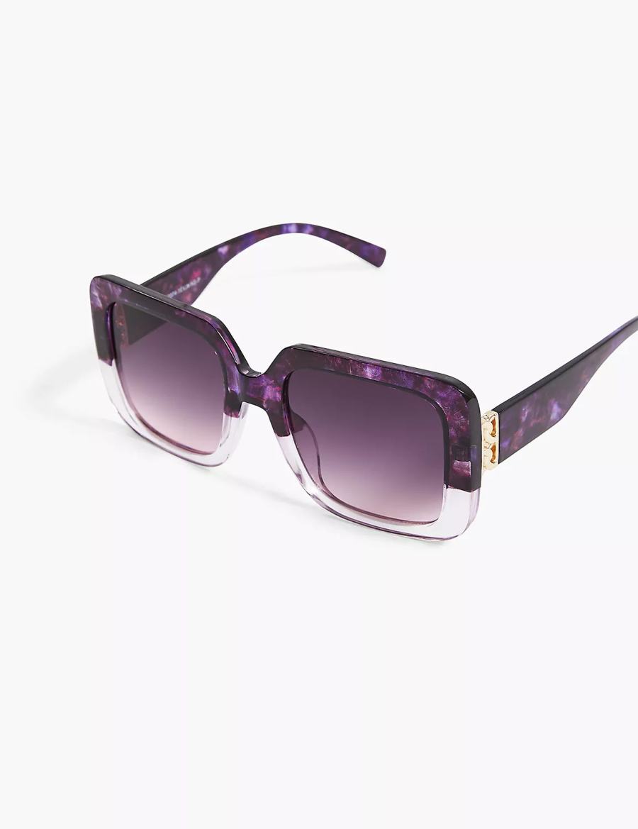 Lane Bryant Purple Oversized Square Zonnebril Dames Paars | PMS519OH