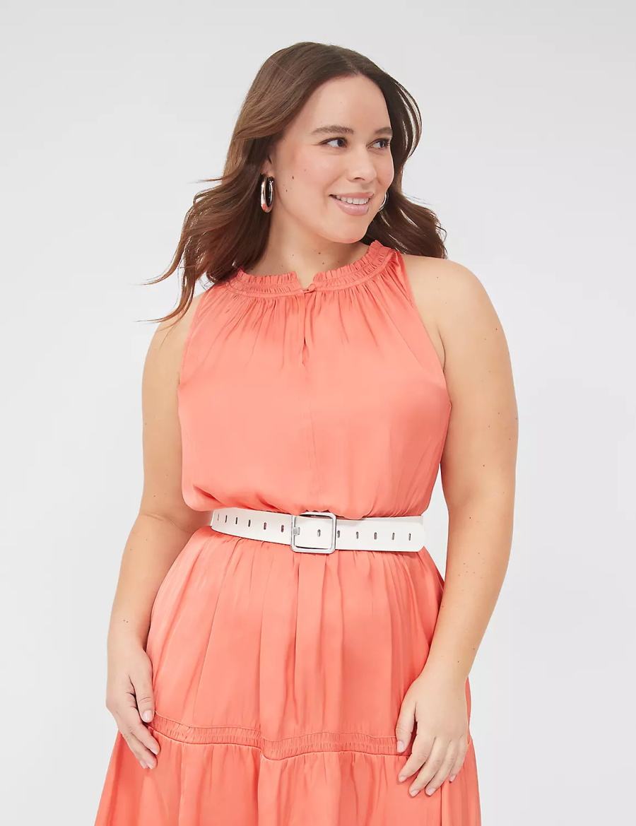 Lane Bryant Rectangle-Buckle Reversible Riemen Dames Wit | GAG885WQ