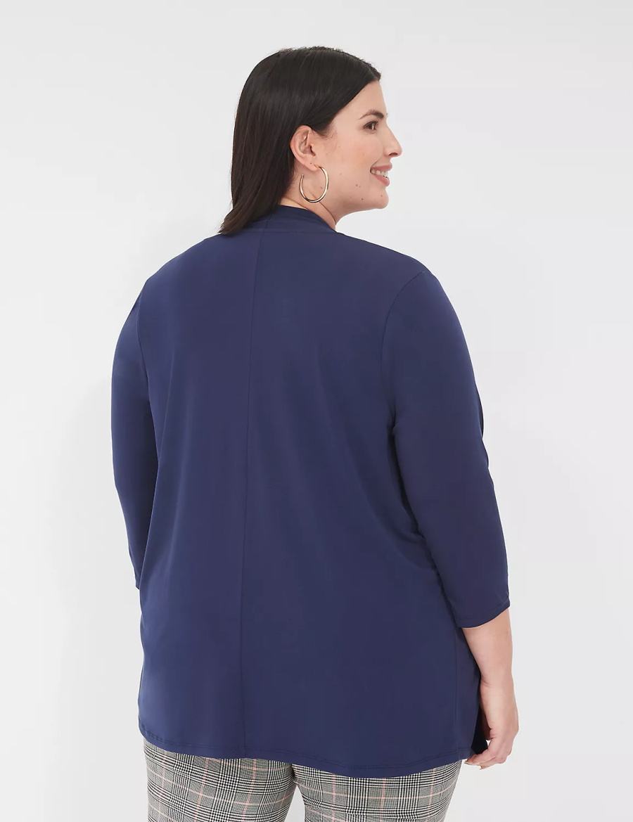 Lane Bryant Relaxed 3/4-Sleeve Overpiece Badjas Dames Blauw | QPZ3199QB