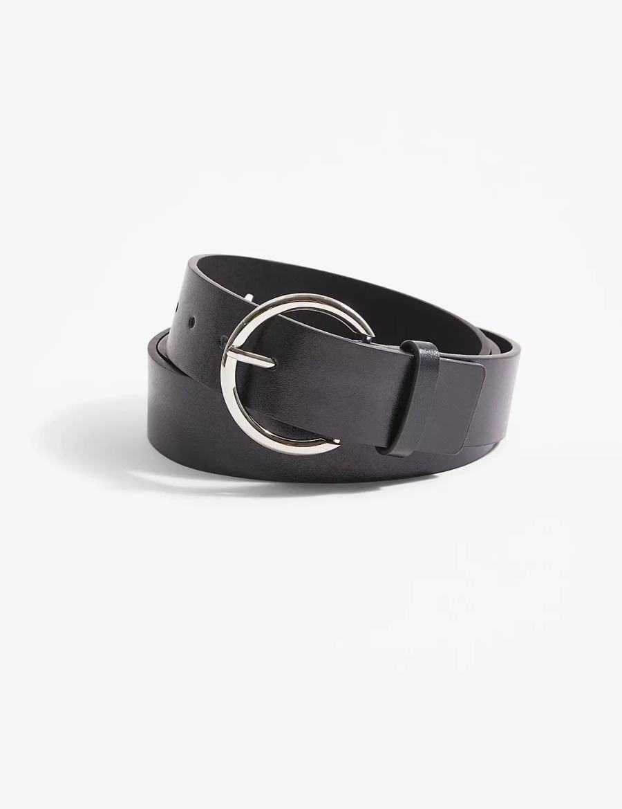 Lane Bryant Round Buckle Riemen Dames Zwart | PUN8084BH