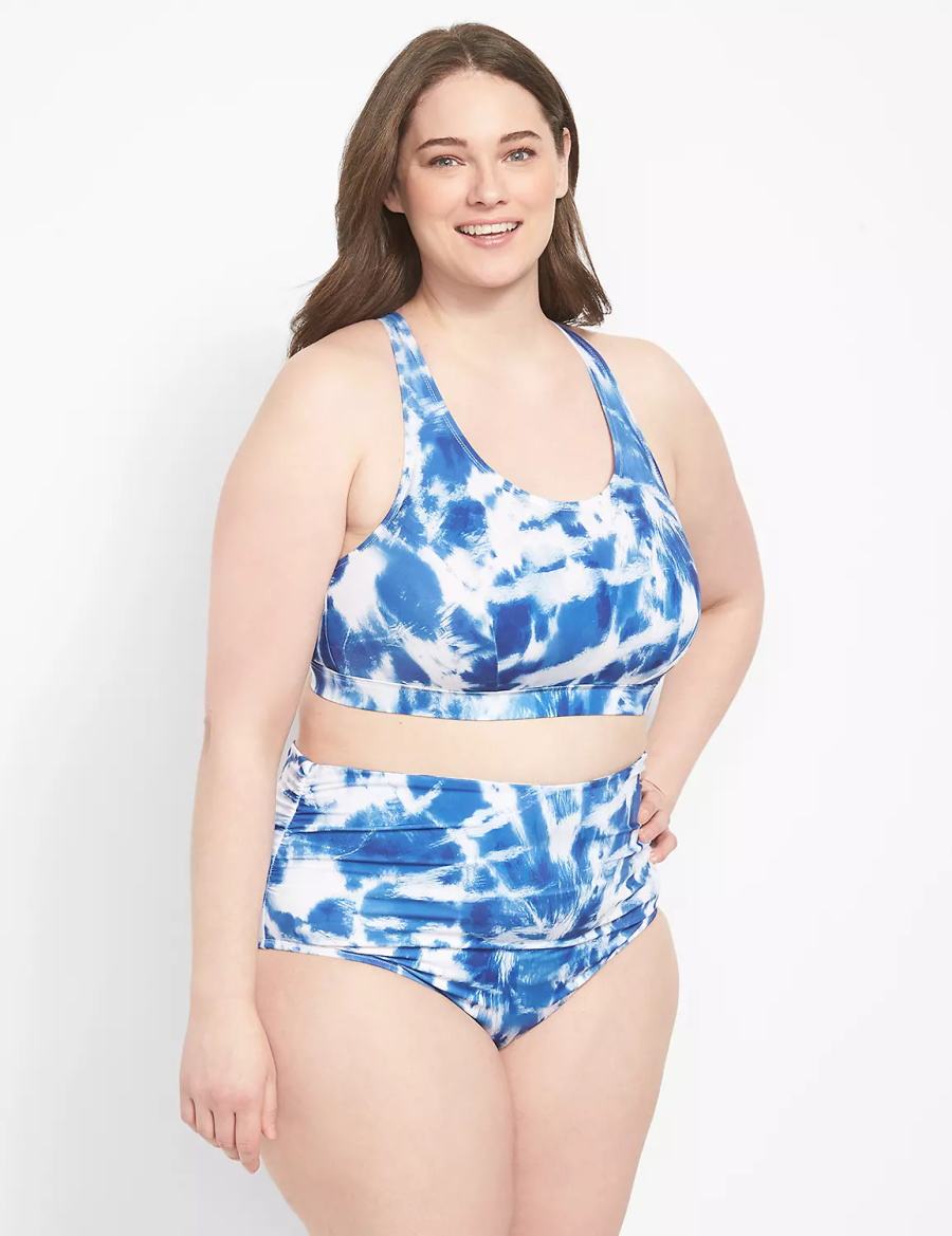Lane Bryant Ruched Side High-Waist Swim Slips Dames Rood | TYM376HF