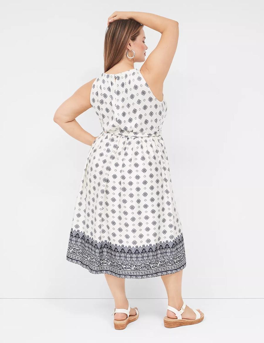 Lane Bryant Satin Halter-Necked Midi-jurk Dames Donkerblauw | AOE5314XT