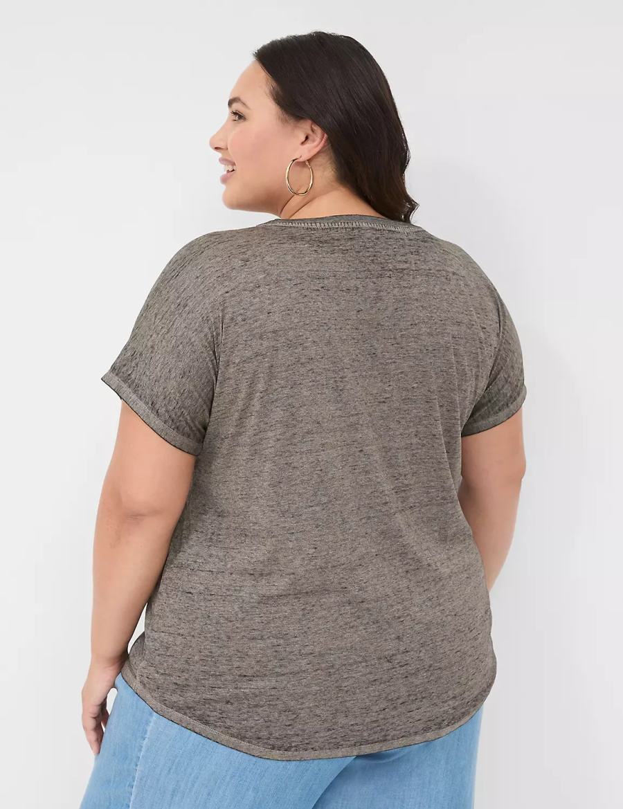 Lane Bryant Scoop-Neck Mickey Graphic Tee T-shirts Dames Grijs | RZJ1427DN