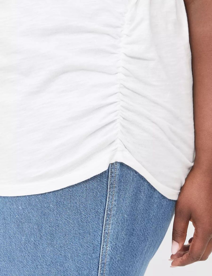 Lane Bryant Scoop-Neck Side-Ruched Tanktop Dames Wit | BBZ7042ES