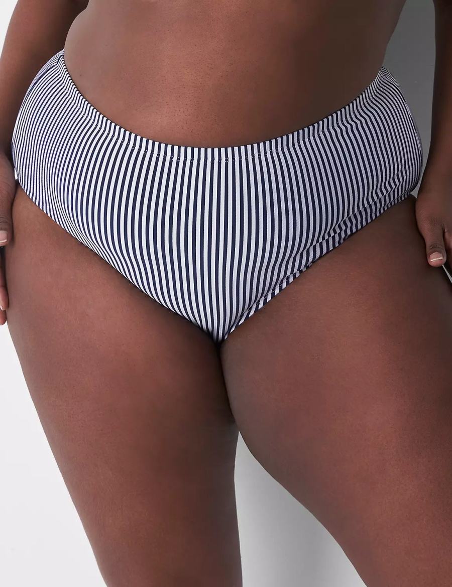 Lane Bryant Seersucker Swim Slips Dames Blauw | YOP1697UK