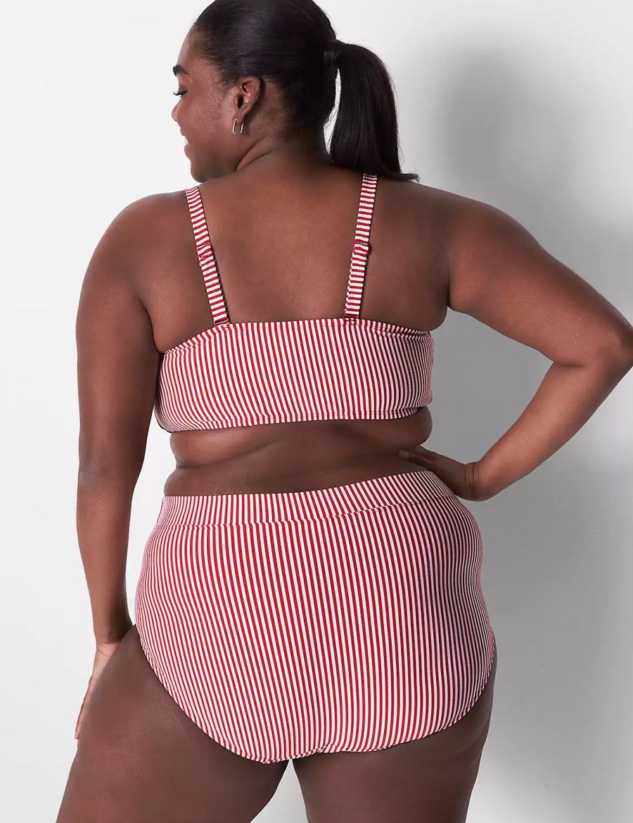 Lane Bryant Seersucker Swim Slips Dames Roze | DNT143KQ