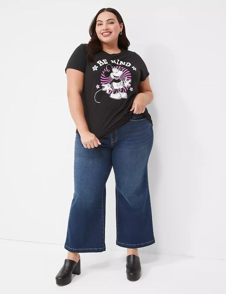 Lane Bryant Seven7 Pull-On Weekender Cropped With Embellished Pockets Jeans Dames Donkerblauw | LTU8017WM