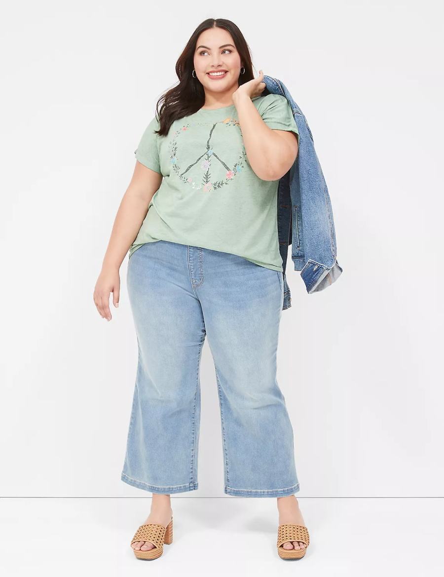 Lane Bryant Seven7 Pull-On Weekender Cropped Jeans Dames Blauw | WQI2918CP