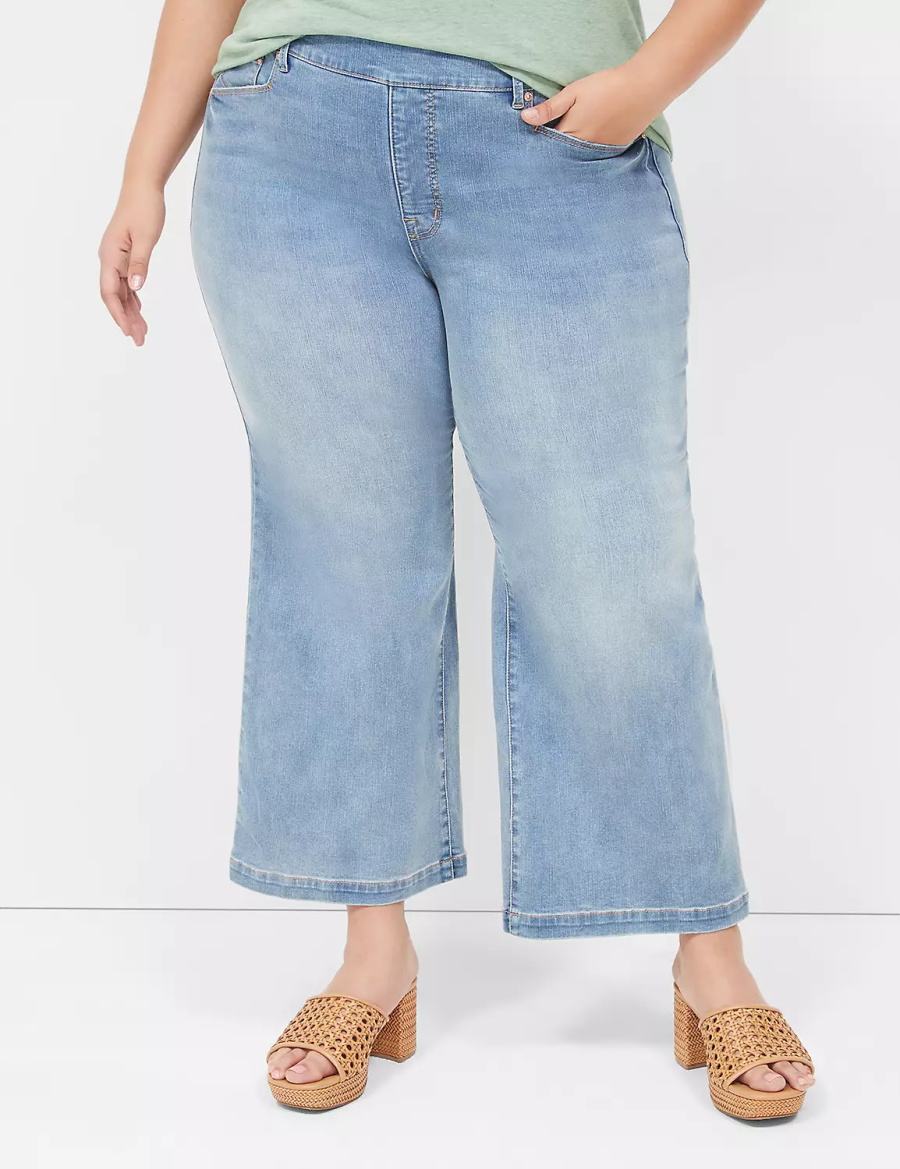 Lane Bryant Seven7 Pull-On Weekender Cropped Jeans Dames Blauw | WQI2918CP