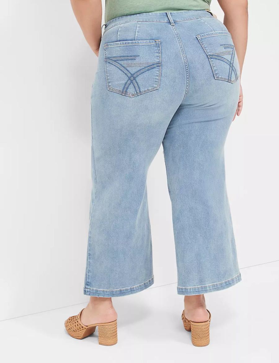 Lane Bryant Seven7 Pull-On Weekender Cropped Jeans Dames Blauw | WQI2918CP