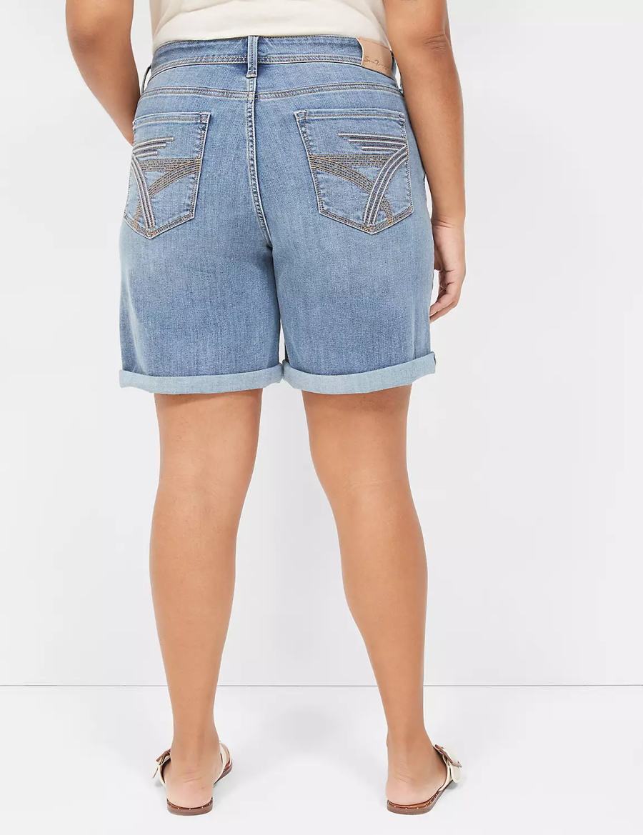 Lane Bryant Seven7 Weekender Jean With Painted Details Korte Broek Dames Donkerblauw | WBP2386MP