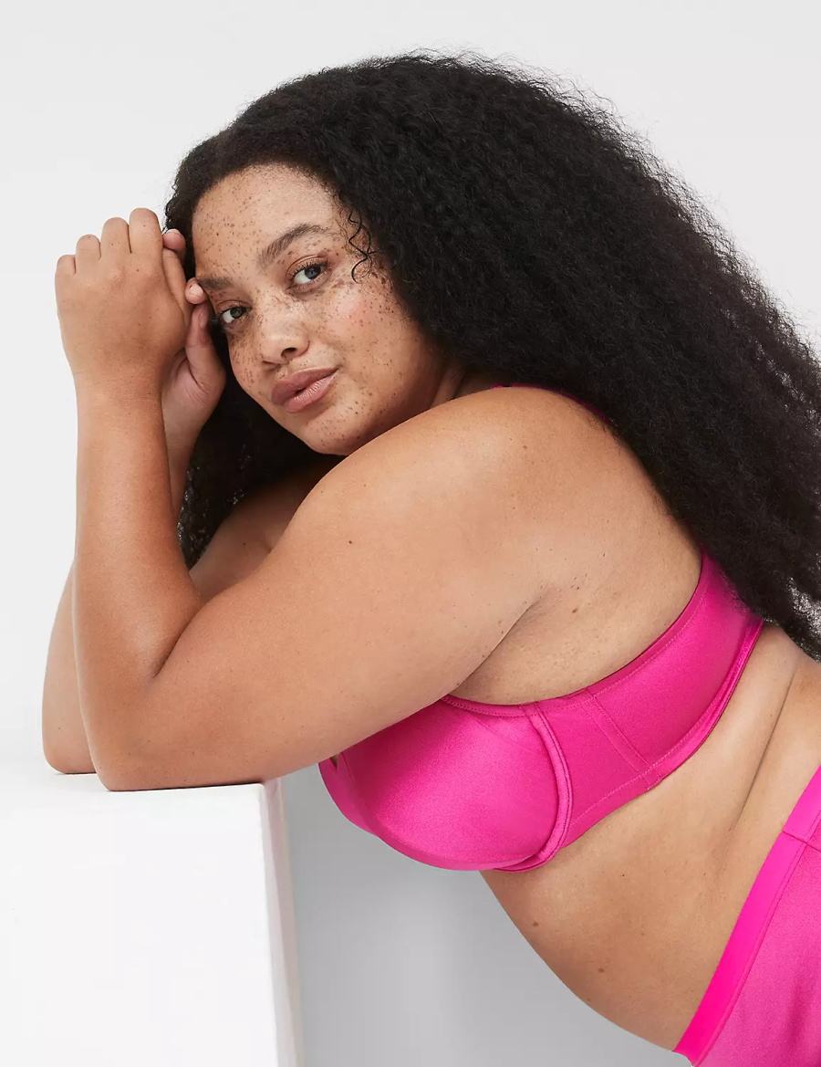 Lane Bryant Shimmer Lightly Lined Balconette BH Dames Donkerfuchsie | DTI5046GW