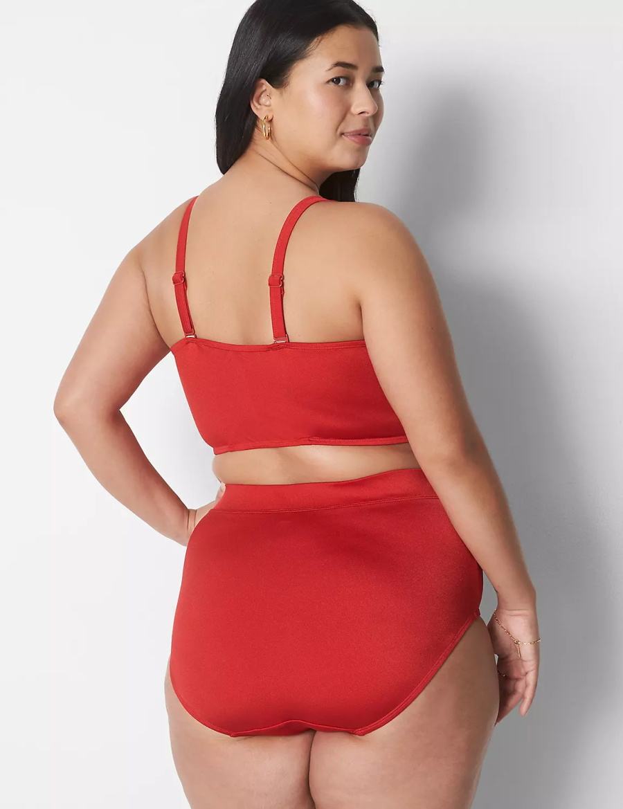 Lane Bryant Shimmer Swim Slips Dames Rood | XPE865DD