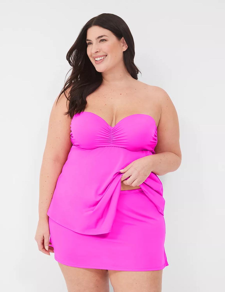 Lane Bryant Side Slit Swim Rokken Dames Roze | TQI2491TY