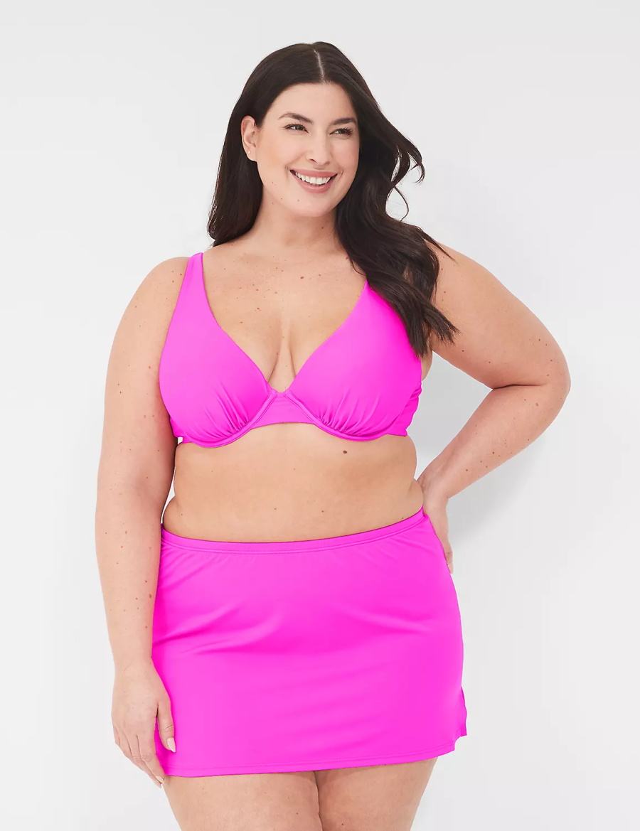 Lane Bryant Side Slit Swim Rokken Dames Roze | TQI2491TY