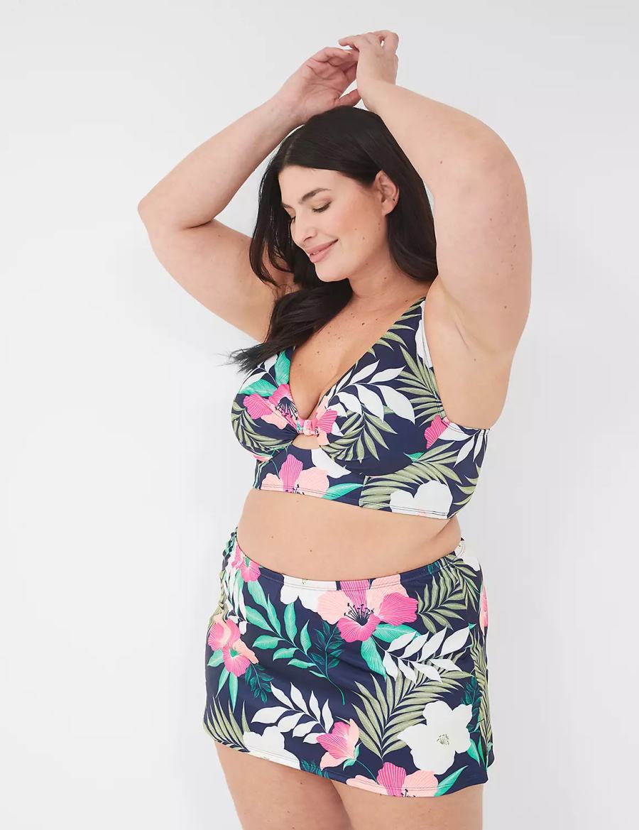 Lane Bryant Side Slit Swim Rokken Dames Donkerblauw | GKV6017ZW