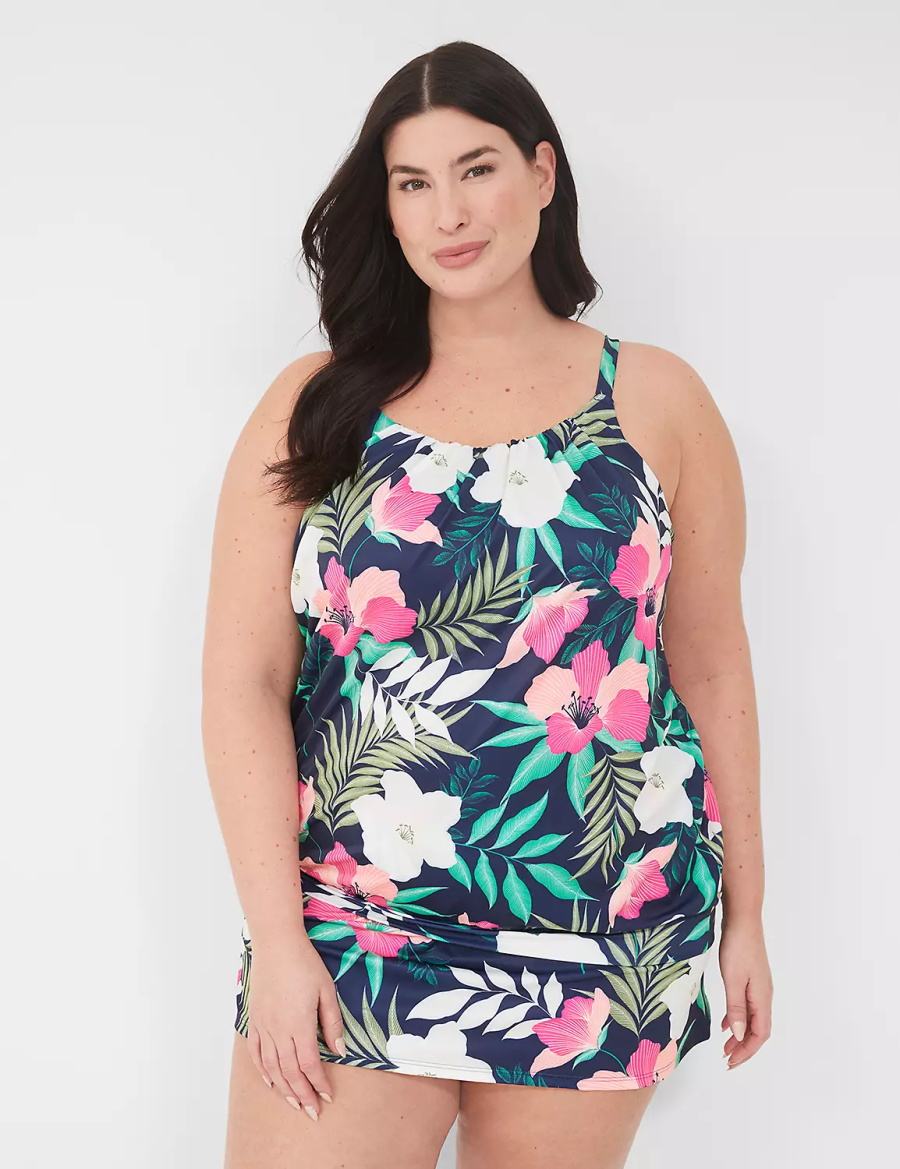 Lane Bryant Side Slit Swim Rokken Dames Donkerblauw | GKV6017ZW