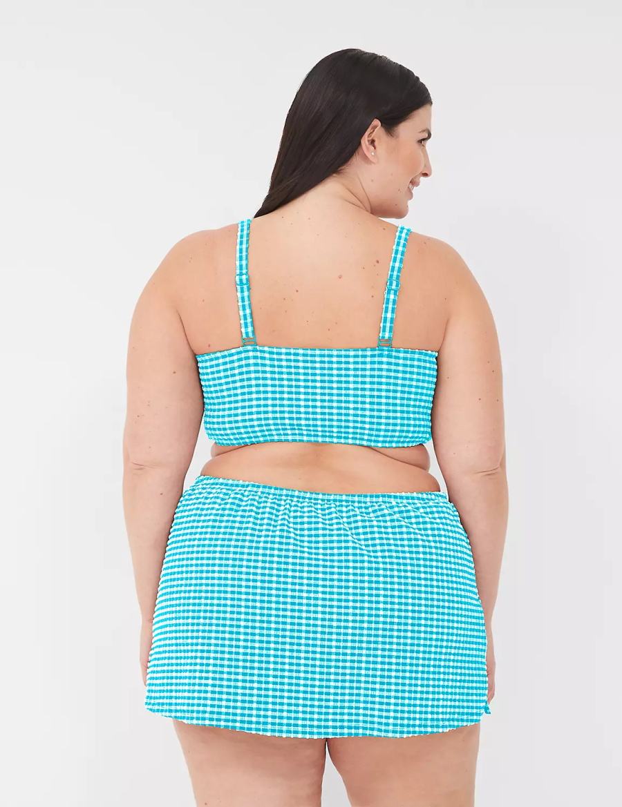 Lane Bryant Side Slit Swim Rokken Dames Blauw Wit | UAE6951WE