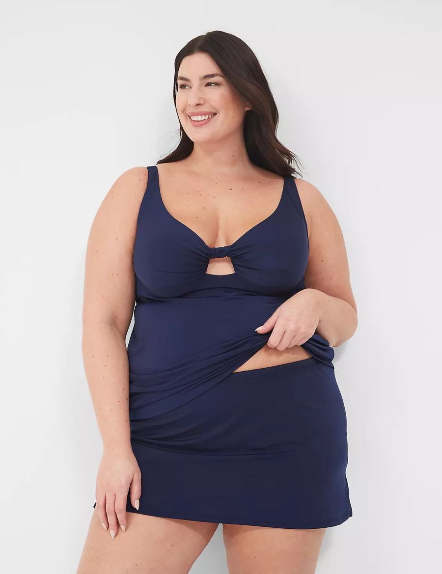 Lane Bryant Side Slit Swim Rokken Dames Blauw | HQW1542VK